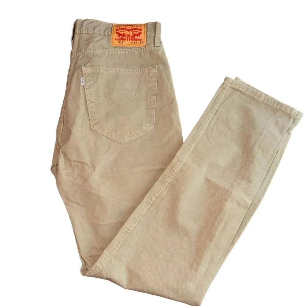 Levi's Men's 512 Taper Fit Straight Leg Jeans in Tan Neautral Size 33x32